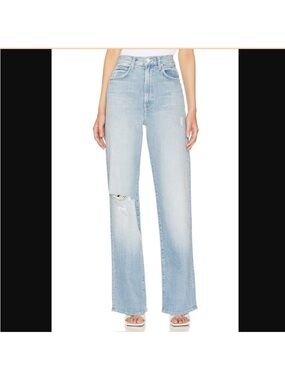 MOTHER Light Blue High-Rise Flare Jeans